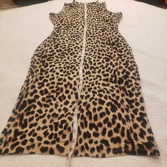 ANIMAL PRINT Bodycon Mockneck Tube Dress sz. 0X (sz 12 to 14) - Picture 6 of 14